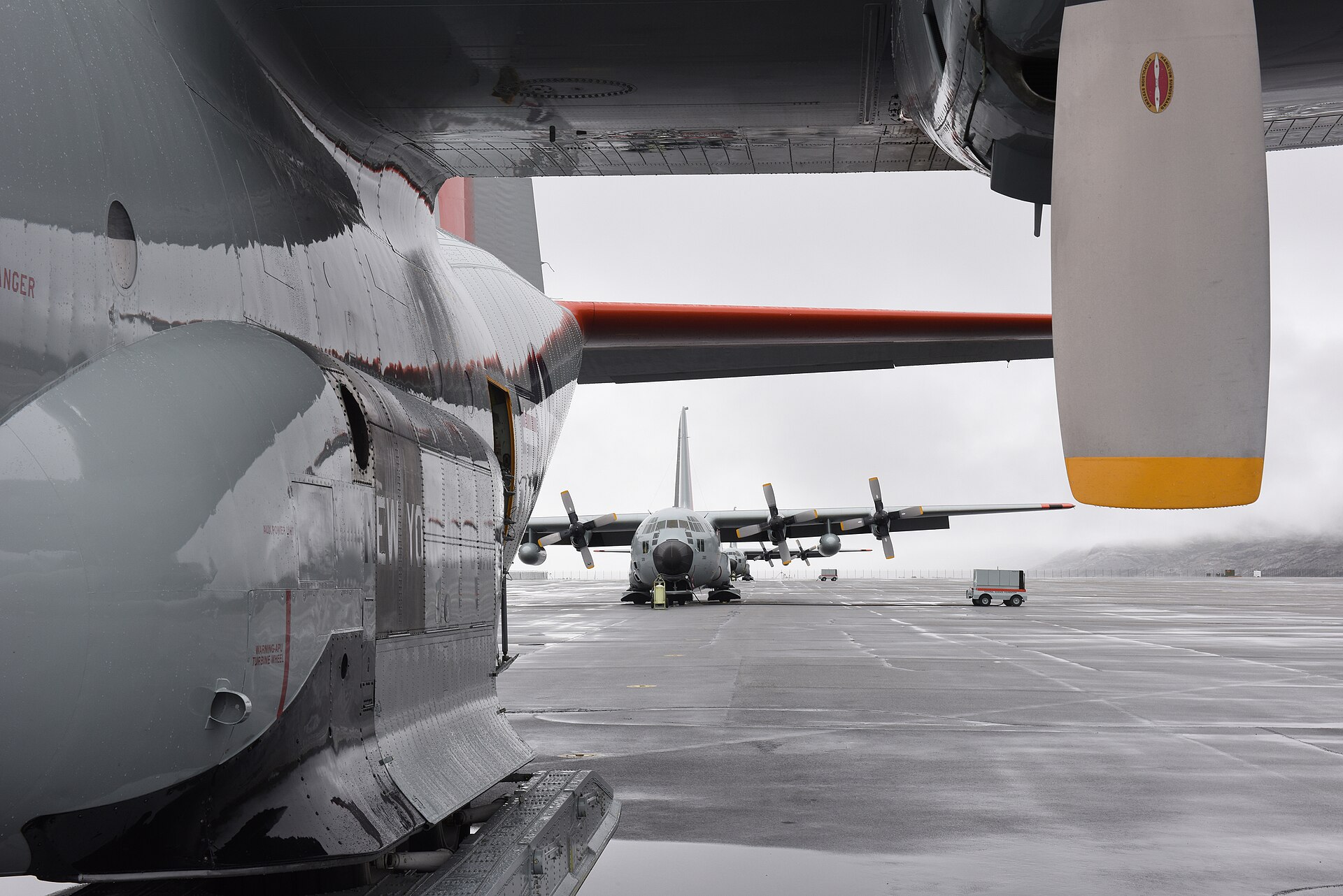 Greenland airport runway snow